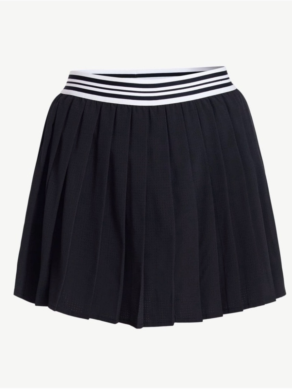 Black Pleated Skort with Striped Waistband